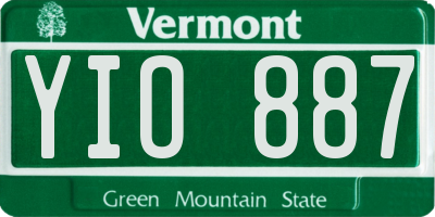 VT license plate YIO887