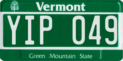 VT license plate YIP049