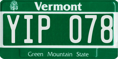 VT license plate YIP078
