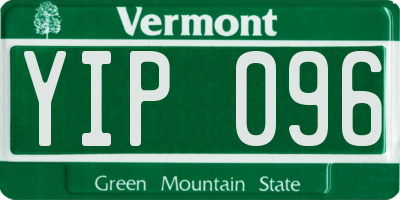 VT license plate YIP096