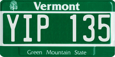 VT license plate YIP135