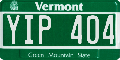 VT license plate YIP404