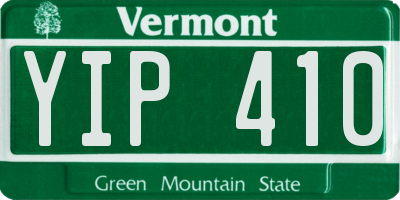 VT license plate YIP410