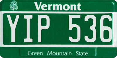 VT license plate YIP536
