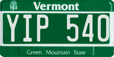 VT license plate YIP540