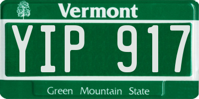 VT license plate YIP917