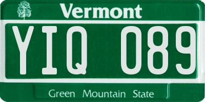 VT license plate YIQ089
