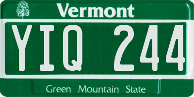 VT license plate YIQ244