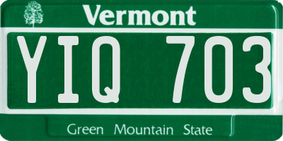 VT license plate YIQ703