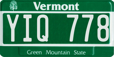 VT license plate YIQ778