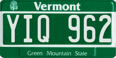 VT license plate YIQ962