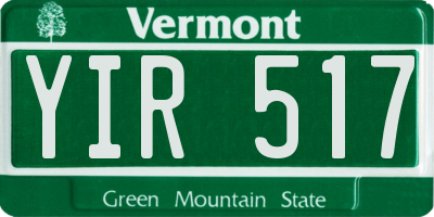 VT license plate YIR517