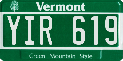 VT license plate YIR619