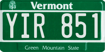 VT license plate YIR851