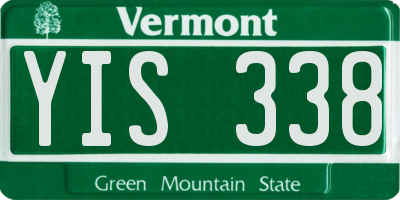 VT license plate YIS338