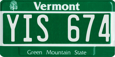 VT license plate YIS674
