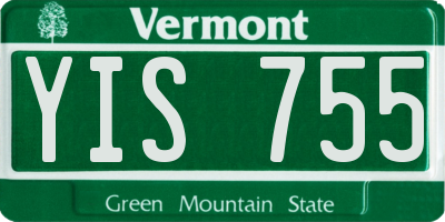 VT license plate YIS755