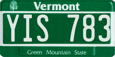 VT license plate YIS783