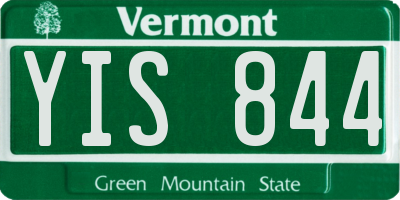 VT license plate YIS844