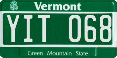VT license plate YIT068