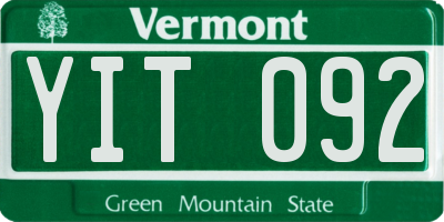 VT license plate YIT092