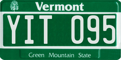VT license plate YIT095