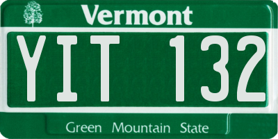VT license plate YIT132