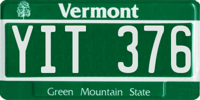 VT license plate YIT376