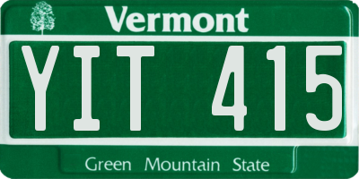 VT license plate YIT415