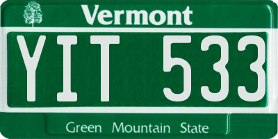 VT license plate YIT533