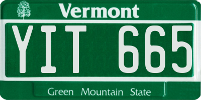 VT license plate YIT665