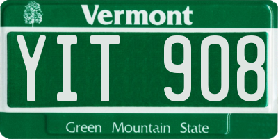 VT license plate YIT908