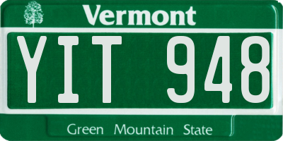 VT license plate YIT948