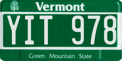 VT license plate YIT978