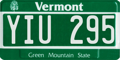 VT license plate YIU295