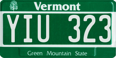 VT license plate YIU323