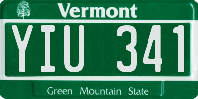 VT license plate YIU341