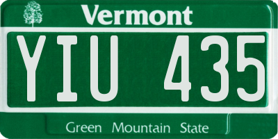 VT license plate YIU435