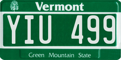 VT license plate YIU499