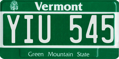 VT license plate YIU545