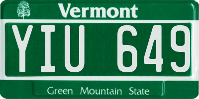 VT license plate YIU649