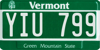 VT license plate YIU799