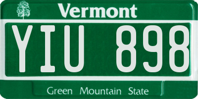 VT license plate YIU898