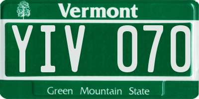 VT license plate YIV070