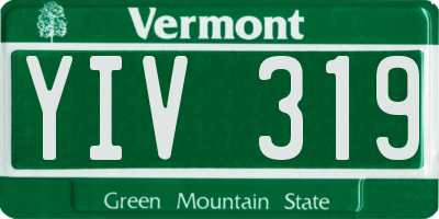 VT license plate YIV319