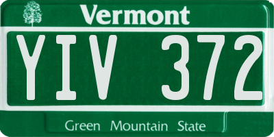 VT license plate YIV372