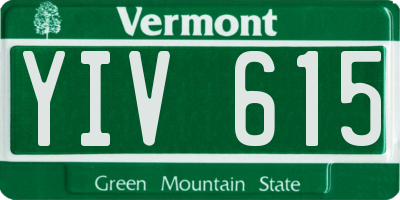 VT license plate YIV615
