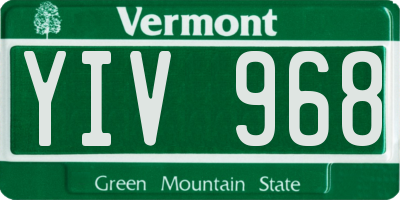 VT license plate YIV968