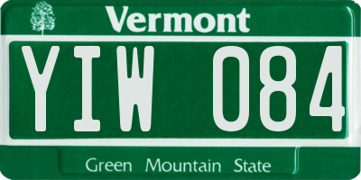 VT license plate YIW084