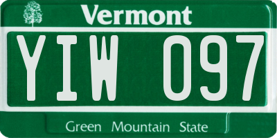 VT license plate YIW097